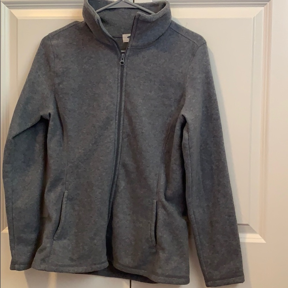 Gray fleece jacket
